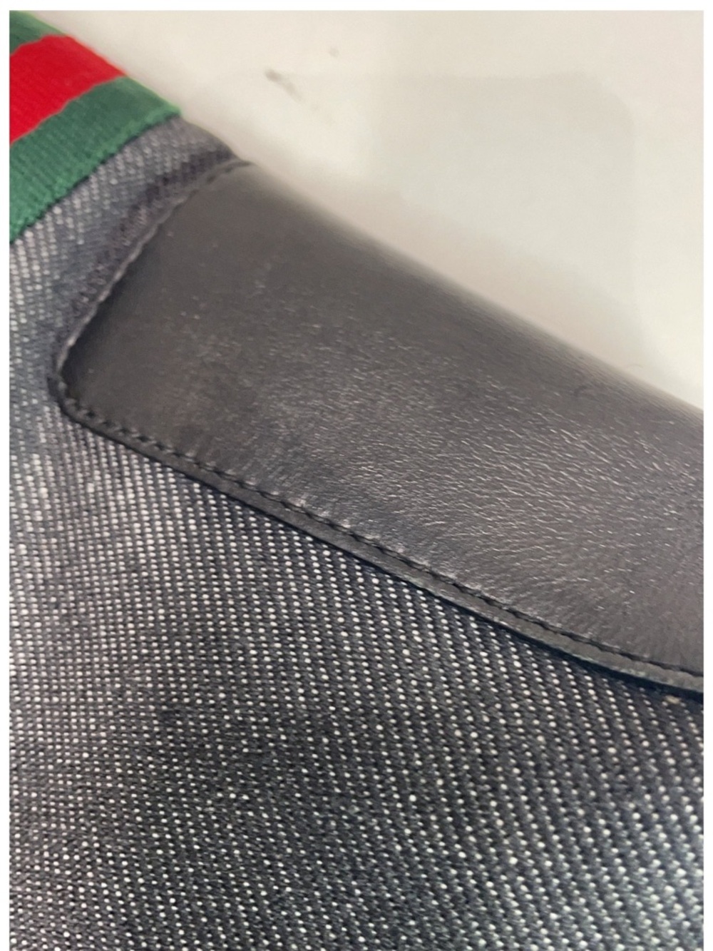 Gucci Black Shoulder Tote with Red & Green Webbing - Picture 10 of 11